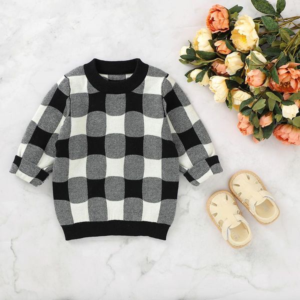 pullover autumn baby girls boys casual knitted kids black white plaid long sleeve o-neck pullovers knitwear sweaters, Blue
pullover autumn baby girls boys casual knitted kids black white plaid long sleeve o-neck pullovers knitwear sweaters, Blue