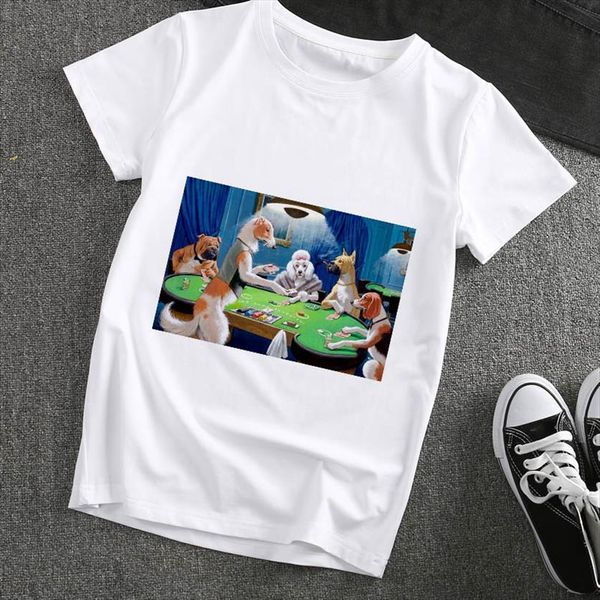funny dogs playing cards women printed spoof graphics harajuku femme fashion casual female clothing, White
funny dogs playing cards women printed spoof graphics harajuku femme fashion casual female clothing, White