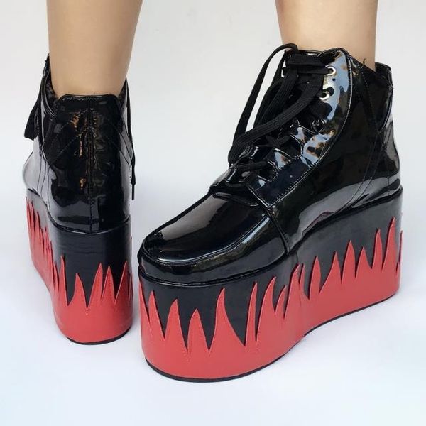 japanese harajuku cosplay lolita 10cm glossy black red flame high platform shoes custom hand-made dress
japanese harajuku cosplay lolita 10cm glossy black red flame high platform shoes custom hand-made dress