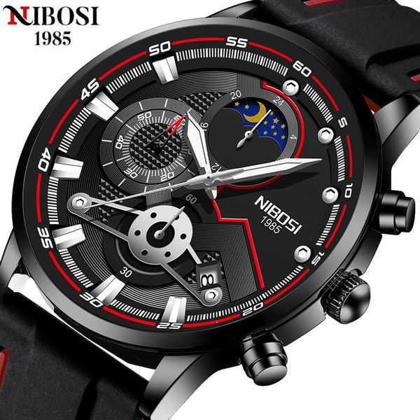 wristwatches nibosi 2021 sport silicone strap mens watches fashion casual waterproof luminous chronograph wristwatch relogio masculino, Slivery;brown 
wristwatches nibosi 2021 sport silicone strap mens watches fashion casual waterproof luminous chronograph wristwatch relogio masculino, Slivery;brown
