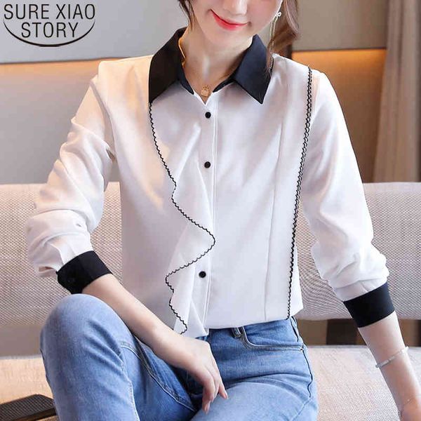 solid ruffles autumn white chiffon shirts women fashion long sleeve shirt cardigan polo collar blouse blusas 10961 210508
solid ruffles autumn white chiffon shirts women fashion long sleeve shirt cardigan polo collar blouse blusas 10961 210508