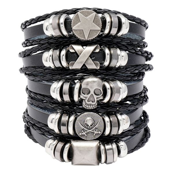 bangles bracelet accessories punk skull hip hop trend adjustable rock beads men's leather, Black
bangles bracelet accessories punk skull hip hop trend adjustable rock beads men's leather, Black