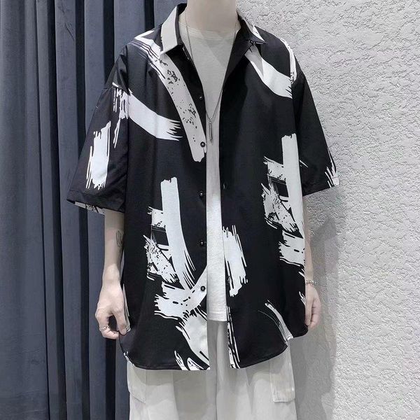 men's casual shirts 2021 men shirt printing streetwear lapel half sleeve brand summer breathable leisure camisas hombre, White;black
men's casual shirts 2021 men shirt printing streetwear lapel half sleeve brand summer breathable leisure camisas hombre, White;black