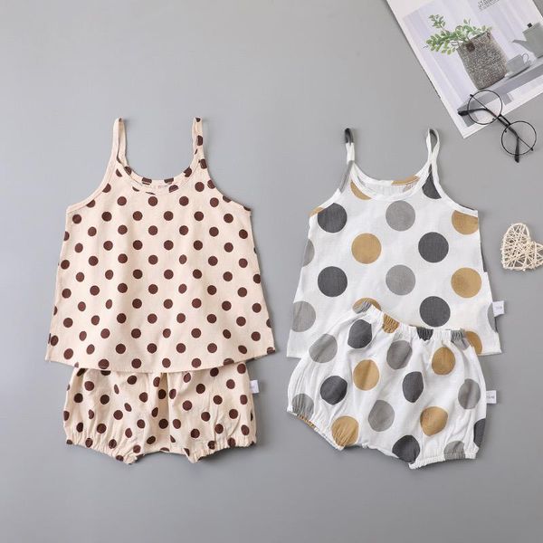 clothing sets baby girl summer sling children two-piece korean version loose western style dot printing kids fairy suit xb70, White
clothing sets baby girl summer sling children two-piece korean version loose western style dot printing kids fairy suit xb70, White