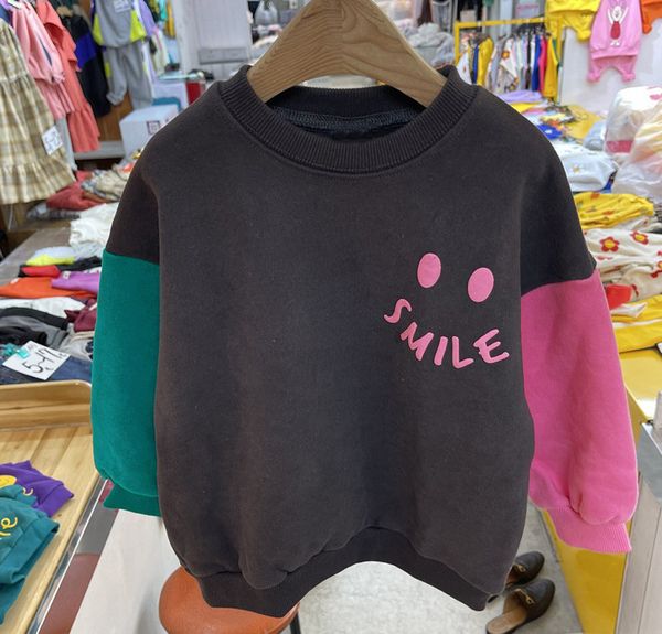 boys smiling face letter printed sweatshirt kids patchwork color long sleeve pullover children velvet warm jumper q29958347373, Black
boys smiling face letter printed sweatshirt kids patchwork color long sleeve pullover children velvet warm jumper q29958347373, Black