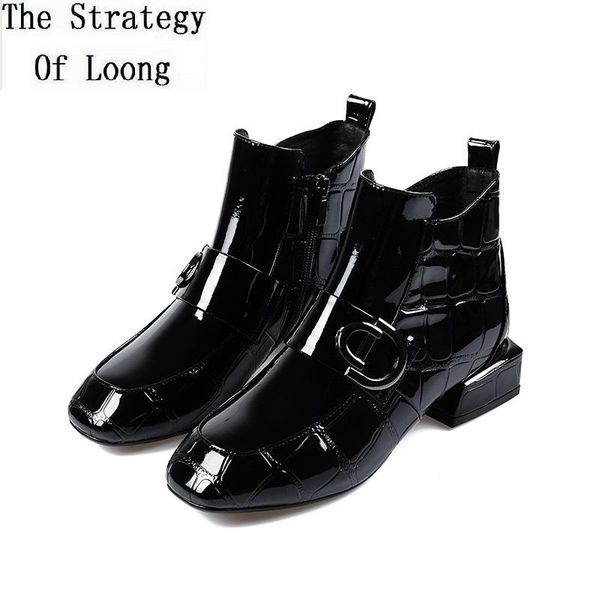boots spring autumn fashion bling women cow patent leather short ankle equestrian winter ladies plush metal zipper 2021020, Black
boots spring autumn fashion bling women cow patent leather short ankle equestrian winter ladies plush metal zipper 2021020, Black