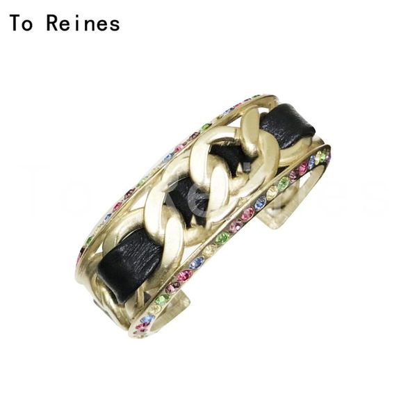 bangle retro original design luxury charm leather knit bracelet for women colorful rhinestone inlay female party holiday gift, Black
bangle retro original design luxury charm leather knit bracelet for women colorful rhinestone inlay female party holiday gift, Black