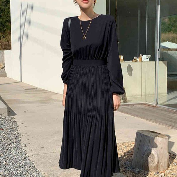 Elegant frizzy long sleeve fitted enlargement vintage plain waist high loop plied female dress, Black;gray
Elegant frizzy long sleeve fitted enlargement vintage plain waist high loop plied female dress, Black;gray