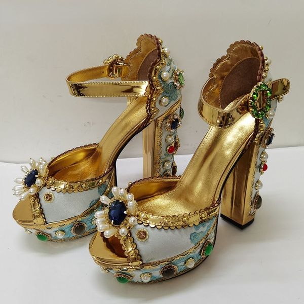 aqua blue gemstone platform sandals super high heel metal decor luxury party shoes women formal bridal wedding sandals, Black
aqua blue gemstone platform sandals super high heel metal decor luxury party shoes women formal bridal wedding sandals, Black