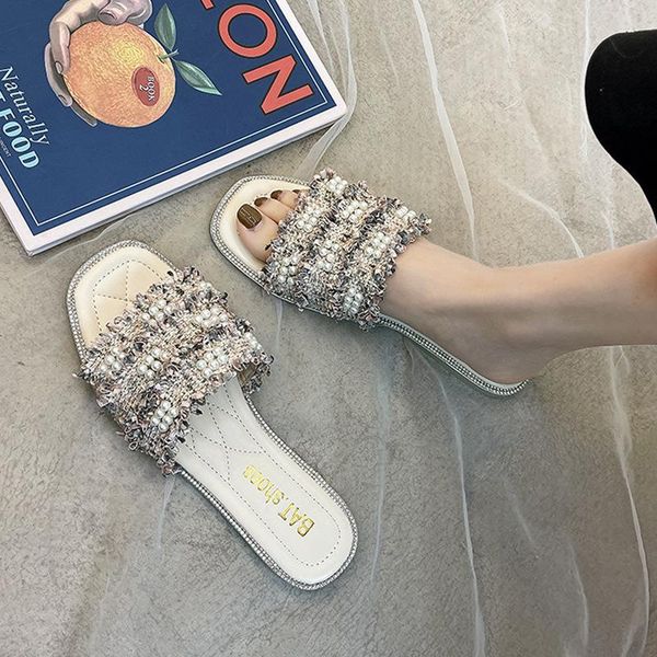 slippers girl's women's 2021 summer flat bottomed versatile korean pearl sandal, Black
slippers girl's women's 2021 summer flat bottomed versatile korean pearl sandal, Black