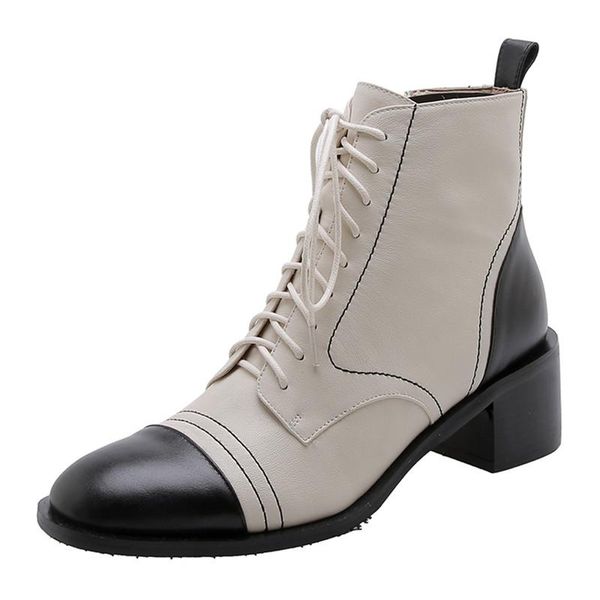 boots women ankle thick heel black white high-end quality leather single velvet collocation short bootiies botines mujer botas
boots women ankle thick heel black white high-end quality leather single velvet collocation short bootiies botines mujer botas