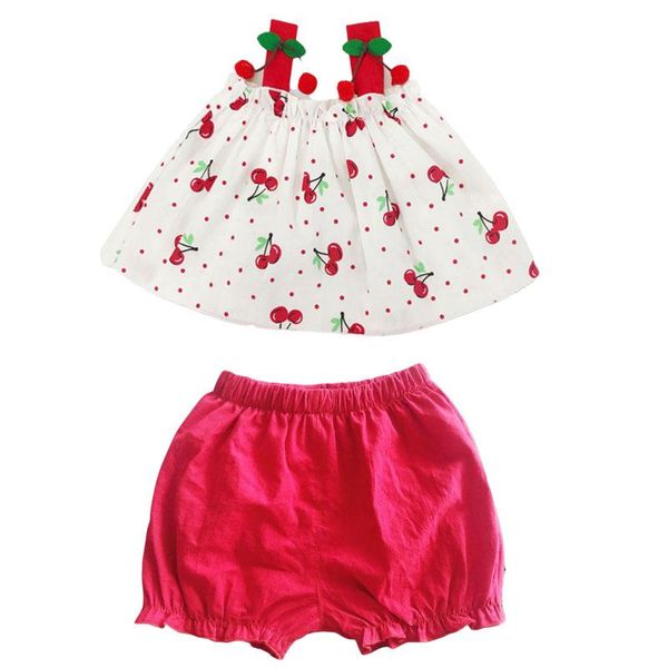baby girls clothing suits summer cherry printed sling + shorts 2-piece children cotton outfits sweet clothes sets 0-5 years, White
baby girls clothing suits summer cherry printed sling + shorts 2-piece children cotton outfits sweet clothes sets 0-5 years, White