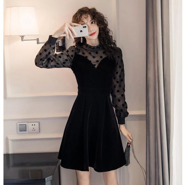 casual dresses 2021spring fashion ladies woman ruffles neck printed dot patchwork long sleeve velour dress female womens xl velvet, Black;gray
casual dresses 2021spring fashion ladies woman ruffles neck printed dot patchwork long sleeve velour dress female womens xl velvet, Black;gray