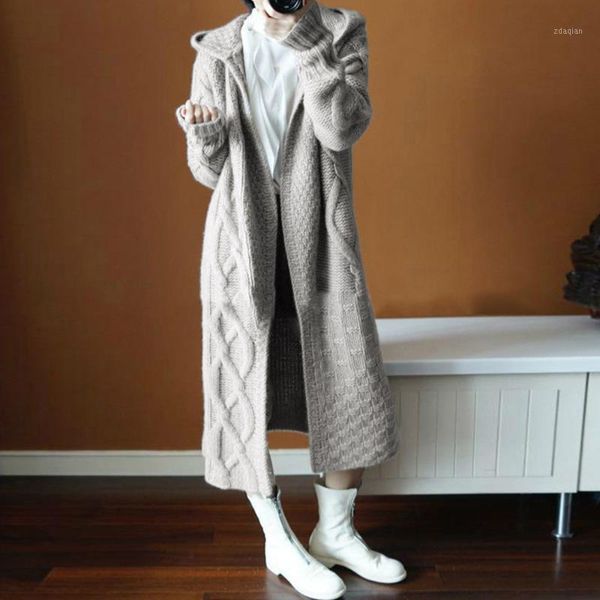 women's knits & tees women long winter hoodied outwear umbilical twist knitted sweater cashmere sweters for, White
women's knits & tees women long winter hoodied outwear umbilical twist knitted sweater cashmere sweters for, White