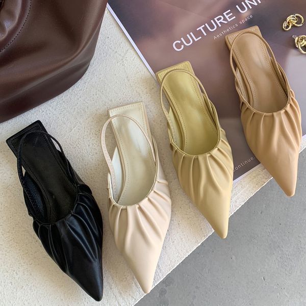 new women sandals 2021 fashion pleated flat heel slingback sandals slides shoes woman casual slip on mules female flip flops, Black
new women sandals 2021 fashion pleated flat heel slingback sandals slides shoes woman casual slip on mules female flip flops, Black