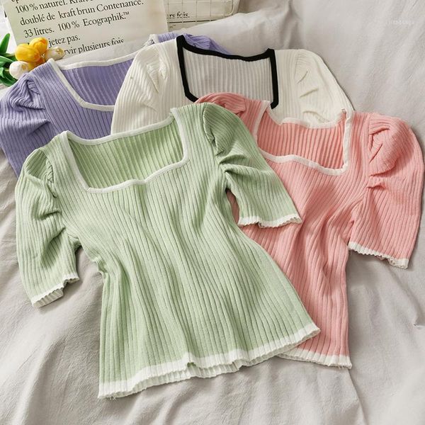 women's blouses & shirts women fashion slim bodycon patchwork square collar knitted blouse lady sweet casual outdoor girls elegant dail, White
women's blouses & shirts women fashion slim bodycon patchwork square collar knitted blouse lady sweet casual outdoor girls elegant dail, White