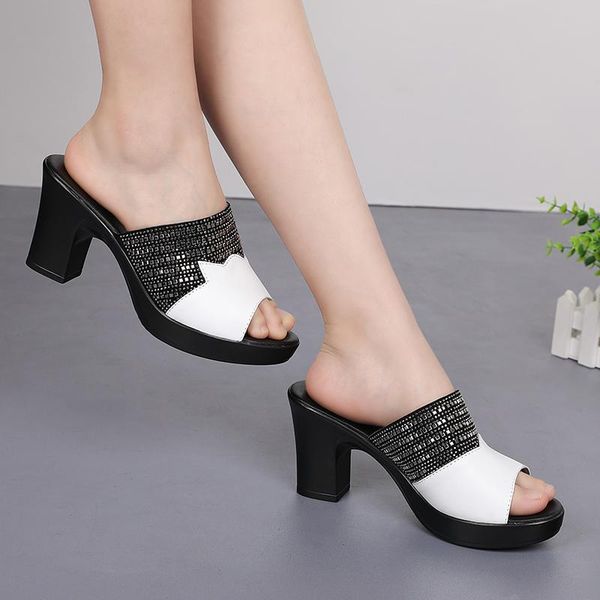cowhide women sandals plus size 42 sweet 2021 open toe slippers female thick high heel shoes genuine leather party, Black
cowhide women sandals plus size 42 sweet 2021 open toe slippers female thick high heel shoes genuine leather party, Black