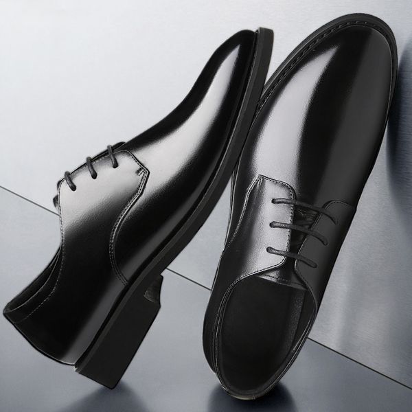 new formal leather korean fashion business men's shoes tip, Black 
new formal leather korean fashion business men's shoes tip, Black