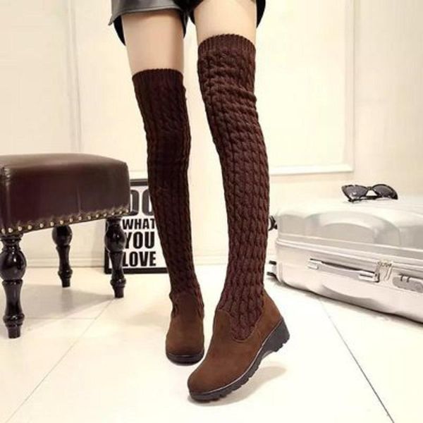 women's shoes mid-boots flat-bottom boots woolen long tube spring and autumn slope heel over-the-knee, Black
women's shoes mid-boots flat-bottom boots woolen long tube spring and autumn slope heel over-the-knee, Black