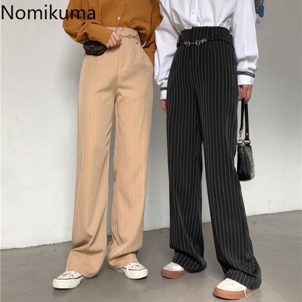 nomikuma spring new stripe women pants chain high waist long trousers causal korean wide leg pants mujer pantalones 6f970 210427, Black;white
nomikuma spring new stripe women pants chain high waist long trousers causal korean wide leg pants mujer pantalones 6f970 210427, Black;white