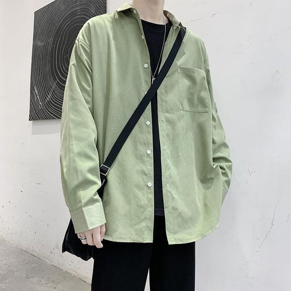 men's casual shirts 5 colors simple design solid color long sleeve one pocket front korean fashion turn down collar oversized shirt for, White;black
men's casual shirts 5 colors simple design solid color long sleeve one pocket front korean fashion turn down collar oversized shirt for, White;black