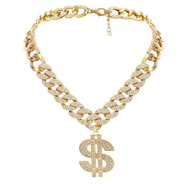 pendant necklaces punk luxury rhinestone thick chain dollar sign women statement collar geometric choker necklace jewelry gift, Silver
pendant necklaces punk luxury rhinestone thick chain dollar sign women statement collar geometric choker necklace jewelry gift, Silver