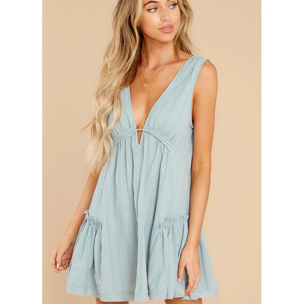 womens deep v neck ruffles mini dress summer casual backless sleeveless lace-up female loose boho beach dress vestidos 210416, Black;gray
womens deep v neck ruffles mini dress summer casual backless sleeveless lace-up female loose boho beach dress vestidos 210416, Black;gray