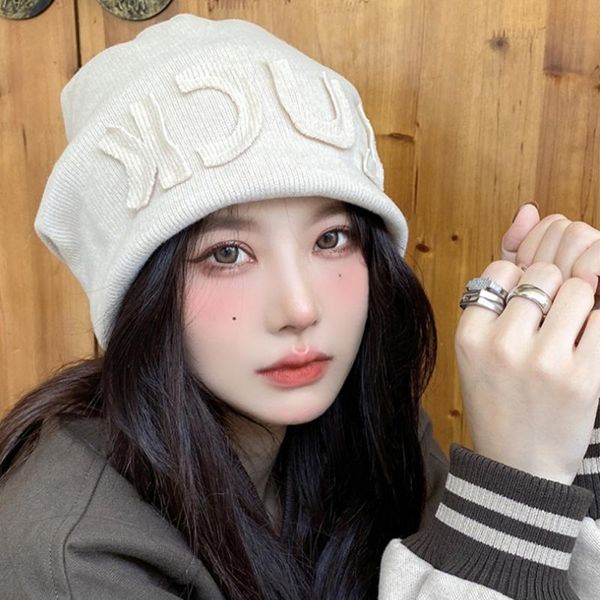 berets ins women's autumn and winter letter luck knitted woolen hat korean cold cool solid warm, Blue;gray
berets ins women's autumn and winter letter luck knitted woolen hat korean cold cool solid warm, Blue;gray
