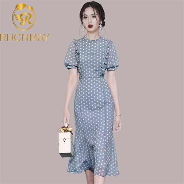 summer vintage polka dot jacquard chiffon dress stand collar slim short sleeve women elegant long bodycon trumpet 210520, Black;gray
summer vintage polka dot jacquard chiffon dress stand collar slim short sleeve women elegant long bodycon trumpet 210520, Black;gray