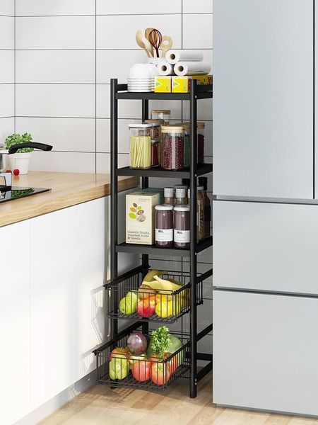 kitchen storage rack floor multi-layer pull-out vegetable basket gap fruit shelf bottles & jars
kitchen storage rack floor multi-layer pull-out vegetable basket gap fruit shelf bottles & jars