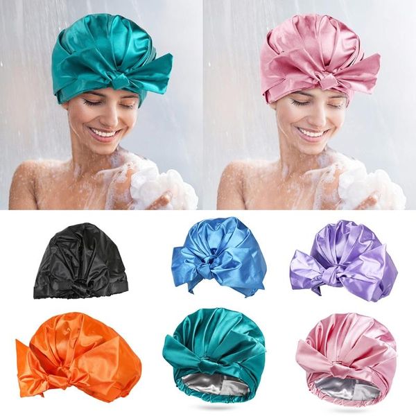 beanie/skull caps reusable shower with bowknot design premium sumptuous emulation silk 100% waterproof cap, Blue;gray
beanie/skull caps reusable shower with bowknot design premium sumptuous emulation silk 100% waterproof cap, Blue;gray