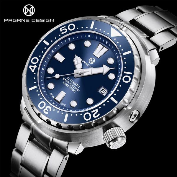wristwatches pagrne design men's automatic mechanical watch waterproof 300m luxury sapphire stainless steel large dial diver, Slivery;brown
wristwatches pagrne design men's automatic mechanical watch waterproof 300m luxury sapphire stainless steel large dial diver, Slivery;brown