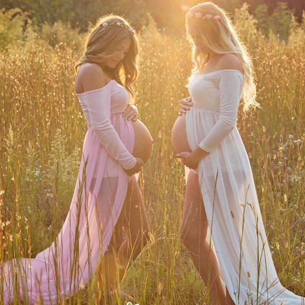 maternity dresses dress po shoot maxi gown split front chiffon pography props, White
maternity dresses dress po shoot maxi gown split front chiffon pography props, White