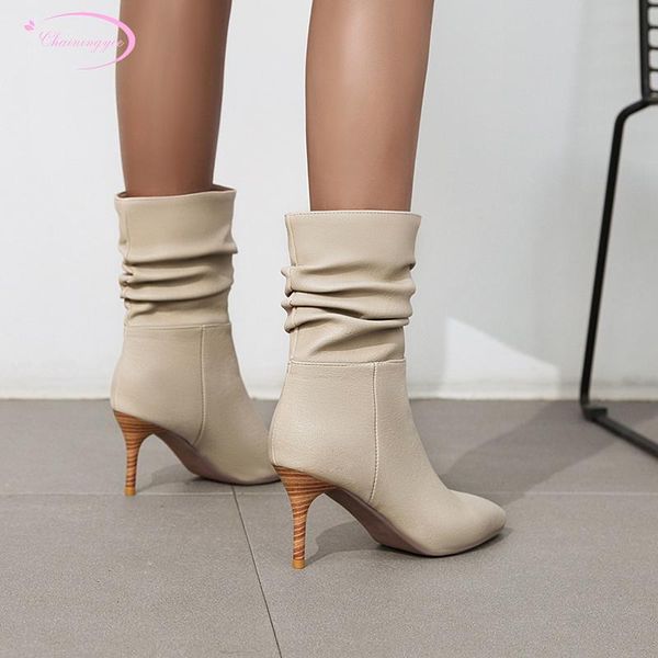 boots party style pointed toe ankle fashion slip-on pleated high heel stiletto riding women's shoes big size, Black
boots party style pointed toe ankle fashion slip-on pleated high heel stiletto riding women's shoes big size, Black