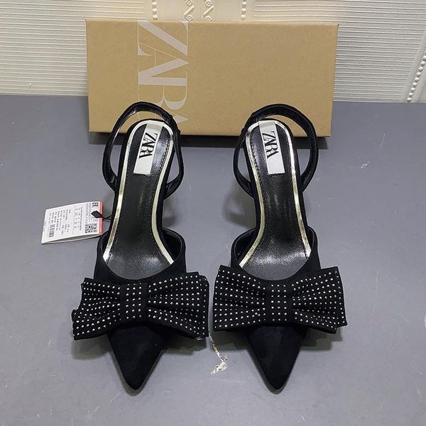 women's shoes black suede pointed shallow mouth single bow knot willow nail high heels with stiletto heel sandals
women's shoes black suede pointed shallow mouth single bow knot willow nail high heels with stiletto heel sandals