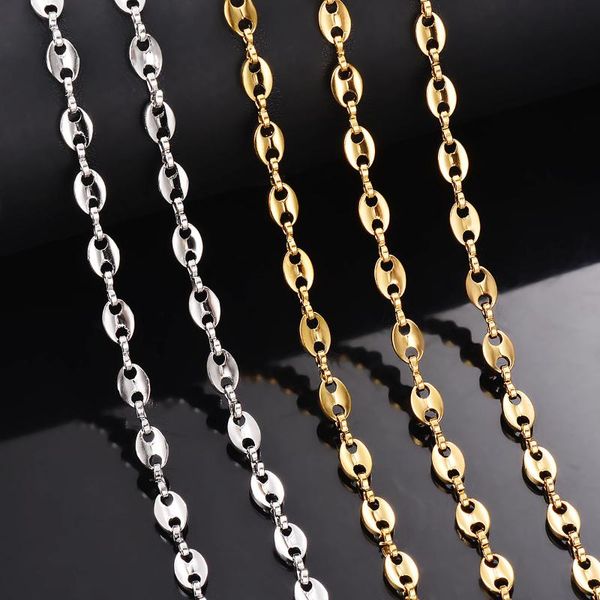 piece stainless steel hip hop coffee bean chains necklaces pig nose bracelets punk necklace pendant, Silver
piece stainless steel hip hop coffee bean chains necklaces pig nose bracelets punk necklace pendant, Silver