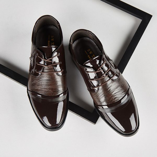 shoe luxury men's patent leather office formal man's shoes juk89 pbrr, Black