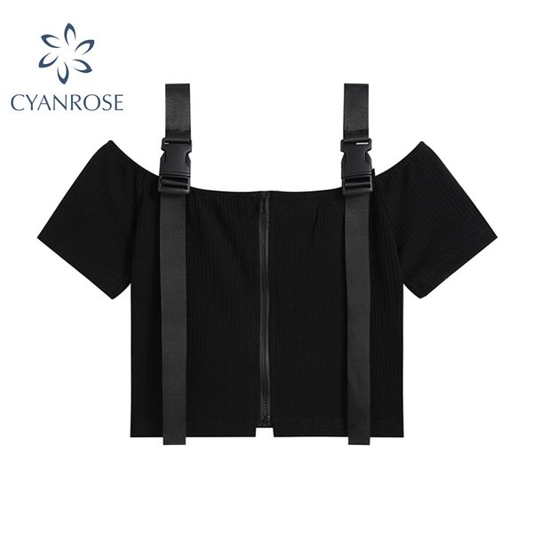 gothic black off shoulder women tees zipper short sleeve straps t shirt summer fashion streetwear causal female crop 210417, White
gothic black off shoulder women tees zipper short sleeve straps t shirt summer fashion streetwear causal female crop 210417, White