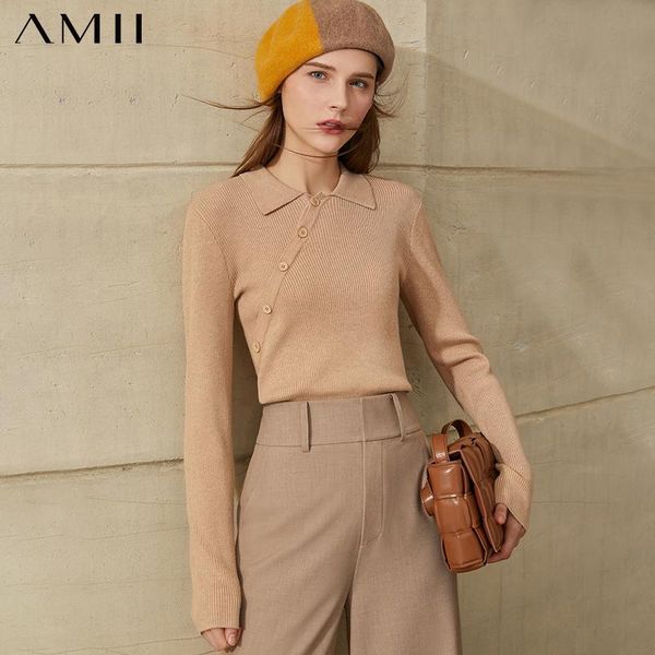 women's sweaters amii minimalism autumn winter for women fashion lapel solid slim fit sweater female pullover 12040864, White;black
women's sweaters amii minimalism autumn winter for women fashion lapel solid slim fit sweater female pullover 12040864, White;black