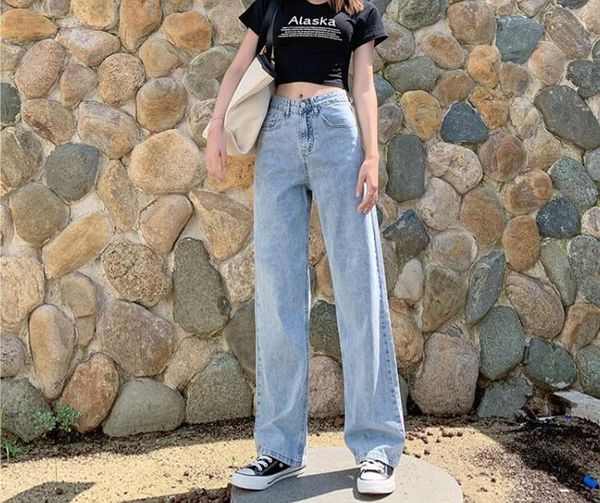 woman jeans high waist clothes wide leg denim clothing streetwear vintage quality 2021 summer fashion harajuku loose pants women's, Blue
woman jeans high waist clothes wide leg denim clothing streetwear vintage quality 2021 summer fashion harajuku loose pants women's, Blue