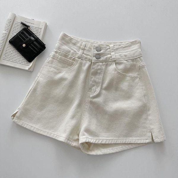 women's shorts 2021 summer fashion trend all-match thin denim korean style solid color high waist split wide leg, White;black
women's shorts 2021 summer fashion trend all-match thin denim korean style solid color high waist split wide leg, White;black