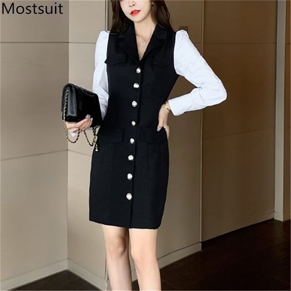 color-blocked single-breasted women blazer dress spring full sleeve notched collar office dresses korean elegant vestidos 210513, Black;gray
color-blocked single-breasted women blazer dress spring full sleeve notched collar office dresses korean elegant vestidos 210513, Black;gray