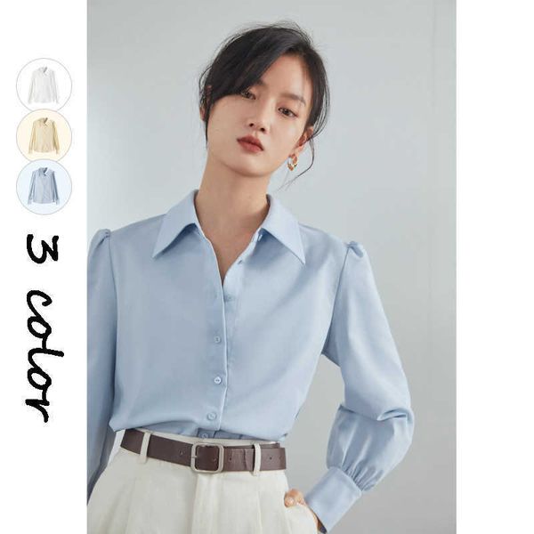 fansilanen puff sleeve vintage spring blouse shirt women blue elegant office ladies female casual white button up 210607
fansilanen puff sleeve vintage spring blouse shirt women blue elegant office ladies female casual white button up 210607