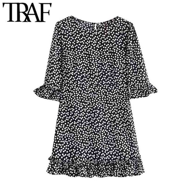 women chic fashion polka dot ruffled mini dress vintage short sleeve back zipper female dresses vestidos mujer 210507, Black;gray
women chic fashion polka dot ruffled mini dress vintage short sleeve back zipper female dresses vestidos mujer 210507, Black;gray