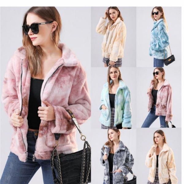 women faux fur jacket winter warm long sleeve full zip stand collar coat outwear tie dye women's jackets, Black;brown
women faux fur jacket winter warm long sleeve full zip stand collar coat outwear tie dye women's jackets, Black;brown