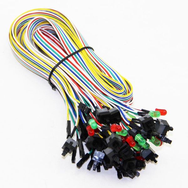 audio cables & connectors power switch on off reset cable cord line for pc computer motherboard case with red+green light
audio cables & connectors power switch on off reset cable cord line for pc computer motherboard case with red+green light