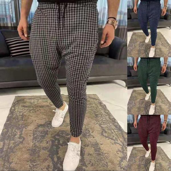 men's pants fashion grid casual slim fit stripe pencil skinny long straight joggers sweat men trousers, Black
men's pants fashion grid casual slim fit stripe pencil skinny long straight joggers sweat men trousers, Black