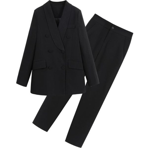 women's suits & blazers office lady two pieces solid elegant double breasted notched collar trouesrs autumn pant plus size 4xl, White;black
women's suits & blazers office lady two pieces solid elegant double breasted notched collar trouesrs autumn pant plus size 4xl, White;black