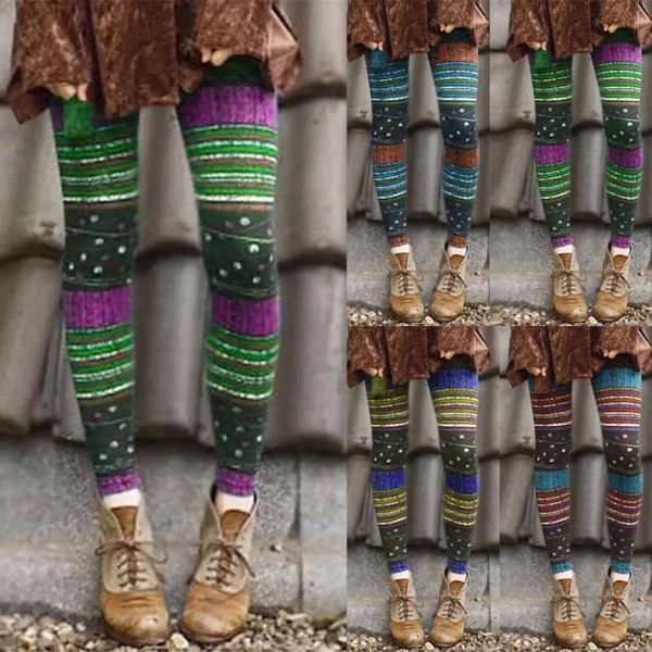 women's leggings ladies ethnic style striped print elastic tights all-match boots pants casual women folk-custom printed, Black
women's leggings ladies ethnic style striped print elastic tights all-match boots pants casual women folk-custom printed, Black