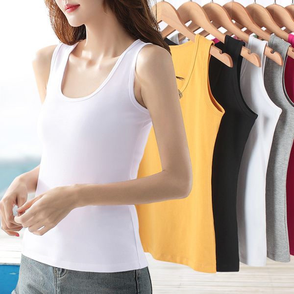 women's sleeveless tank summer modal casual wild comfortable slim vest female base 210514, White
women's sleeveless tank summer modal casual wild comfortable slim vest female base 210514, White